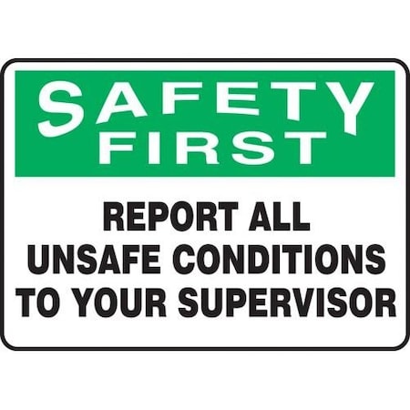 OSHA SAFETY FIRST SAFETY SIGNREPORT MGNF944VA